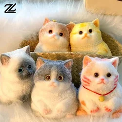 Handmade Cat Kitten Taba Squeeze Silicone Fuzzy Cat Hand Painted Squeeze Toy Mochi Toy Hand Relax Stress Release Gift Toy