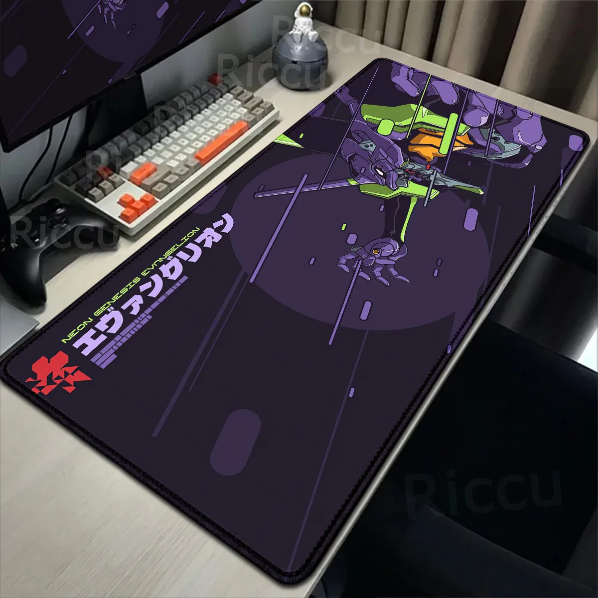 E-Evangelion Grande Computador Mouse Pad, Deskmat Antiderrapante, Tapete De Borracha Gaming, Mousepad, Teclado, Acessórios de Escritório, XXL