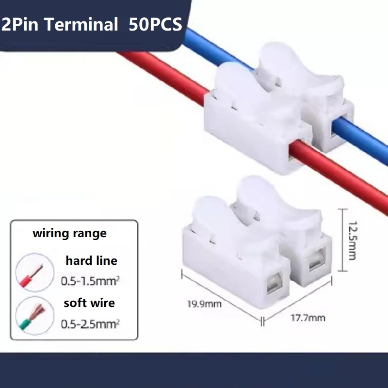 Snelle draadconnectoren 1P 2P Geen solderen nodig Veerklemkabelklemmen Schroefloze klemmenblok voor elektronica
