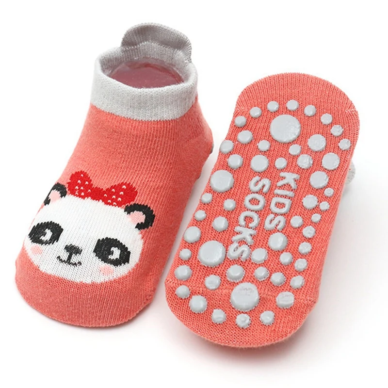 Cotton Baby Anti-slip Boat Socks For Boys Girls Low Cut Floor Kids Toddler Sock With Rubber Grips For 0-1Years