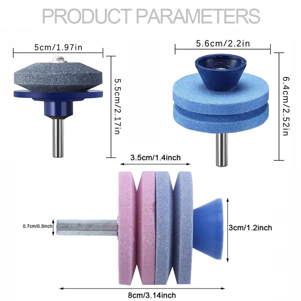 Imagem -03 - Afiador de Cortador de Grama Pedra de Amolar de Quatro Camadas Apontador de Lâmina de Cortador de Grama Camada Única Dupla Broca Elétrica