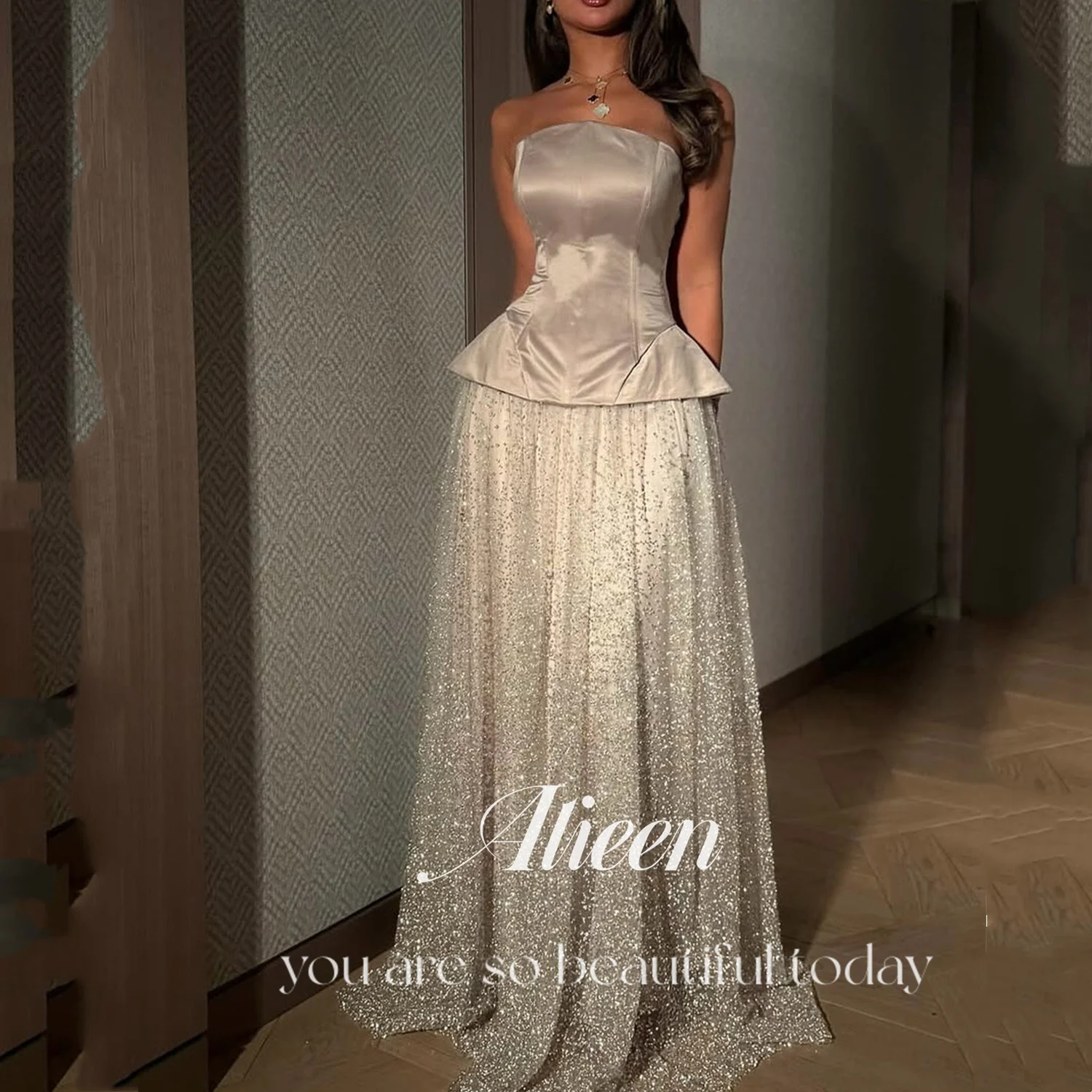 

Aileen Customized Guest Wedding Evening Dresses 2025 Роскошный комплект из двух предметов فساتين سهرة Красивые платья для выпускного вечера Магазин блестящих женщин