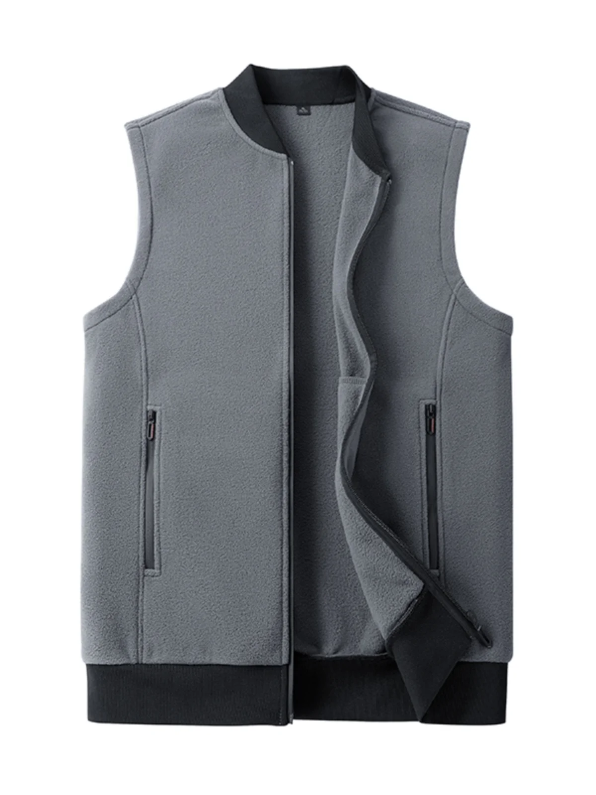 

Мужской повседневный флисовый жилет на молнии, осенне-зимний, новый, теплый, модный, городской стиль, из полиэстера