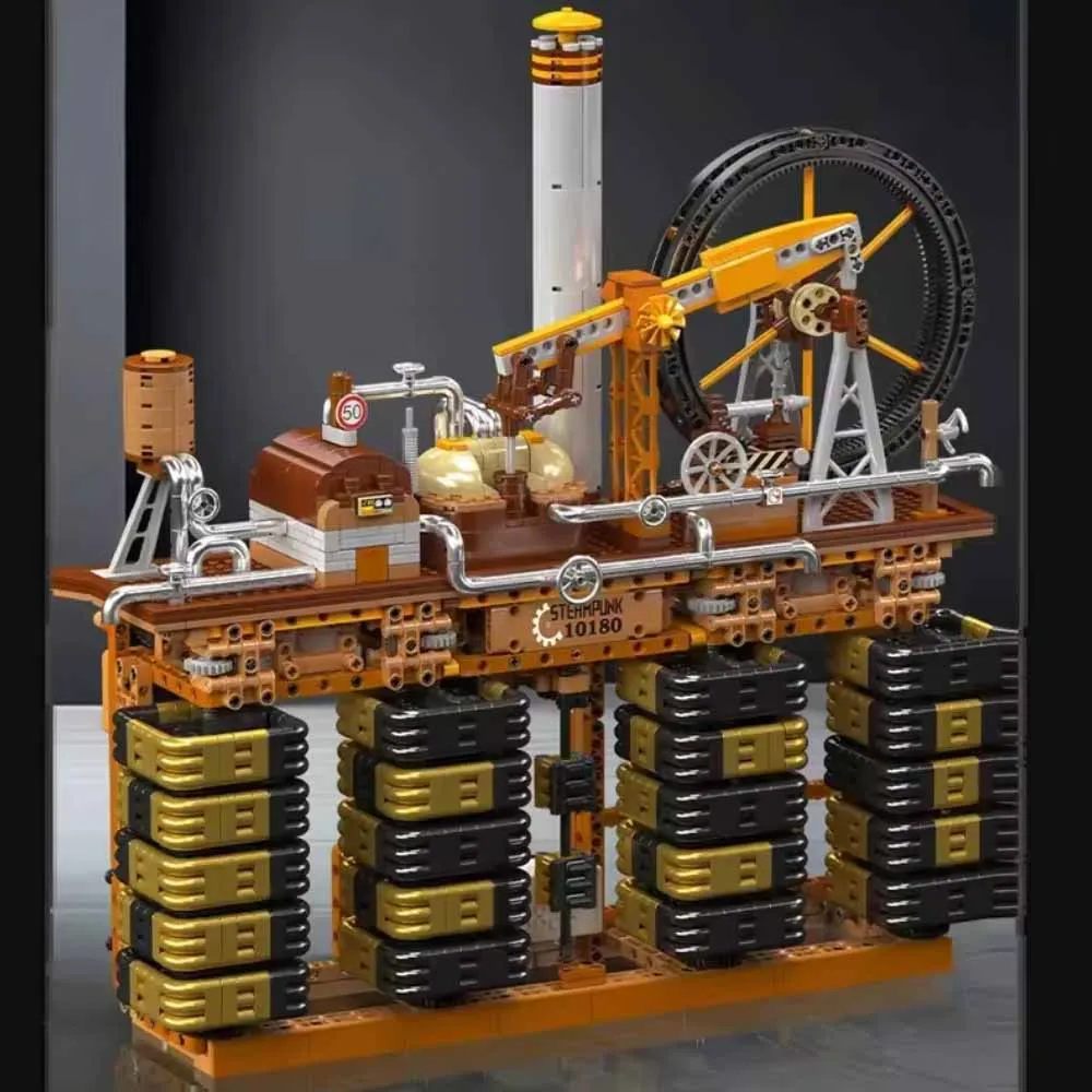 Creative idea 10180 Steampunk Cube Clock Building Blocks, Mechanical Engine Model Bricks, Adult Difficult Assembly Gift 3234PCS