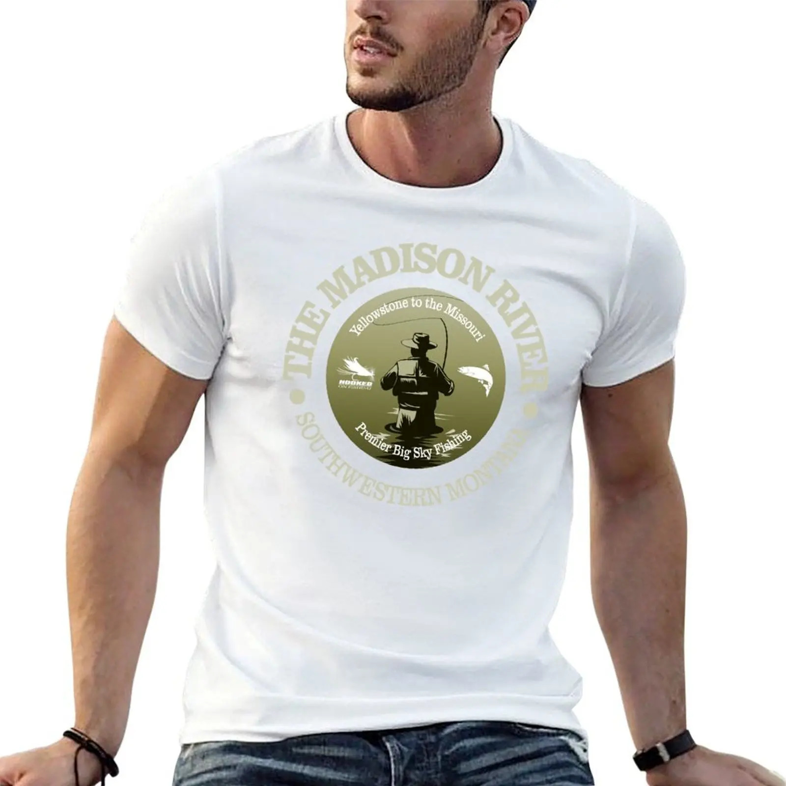Madison River Fly Fishing (FSH) T-Shirt vintage graphic tee quick-drying mens clothing