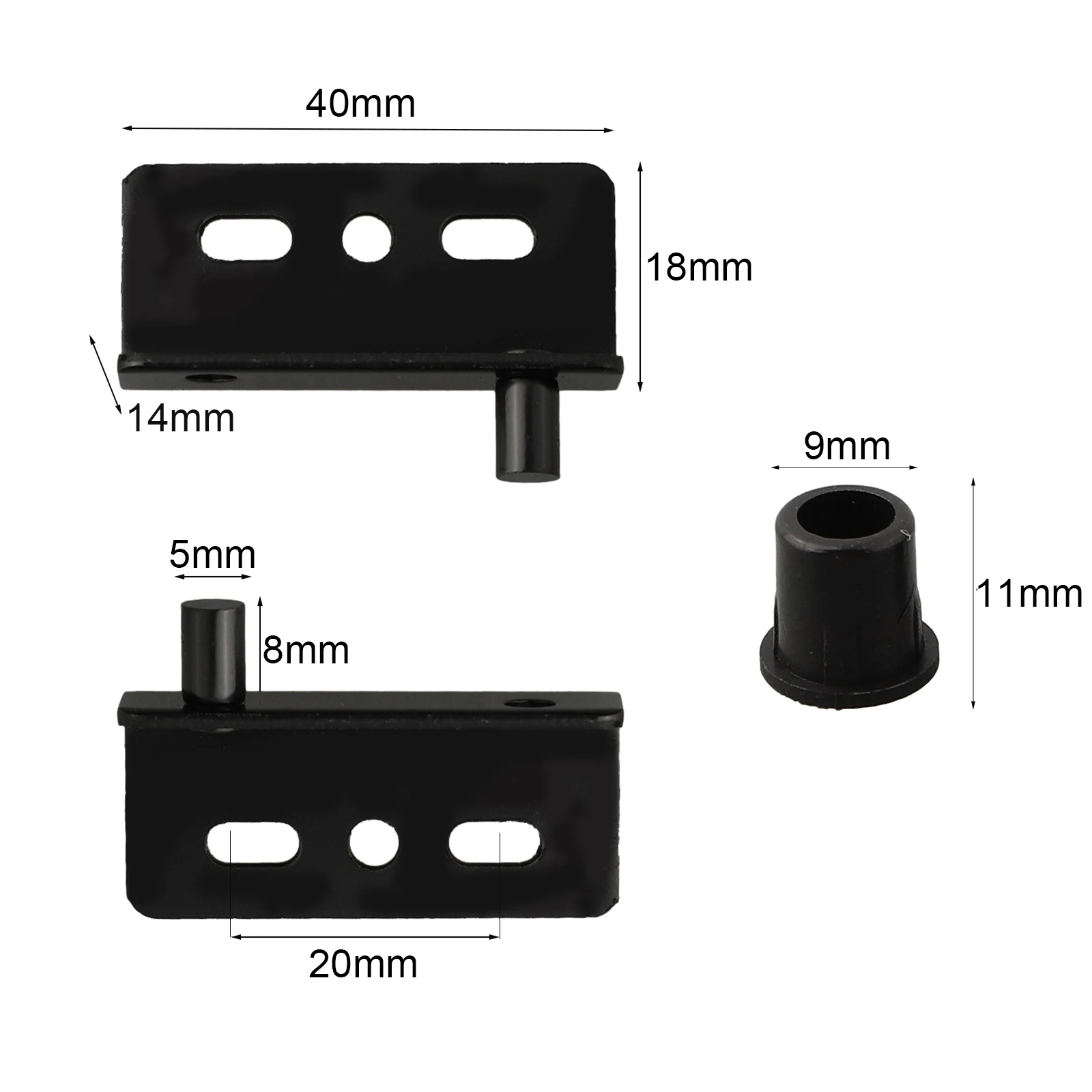 Iron Pivot Hinges 2 Pack Designed for Concealed Mounting on Wooden Doors and Cabinet Frames with Bushing and Cap Assembly