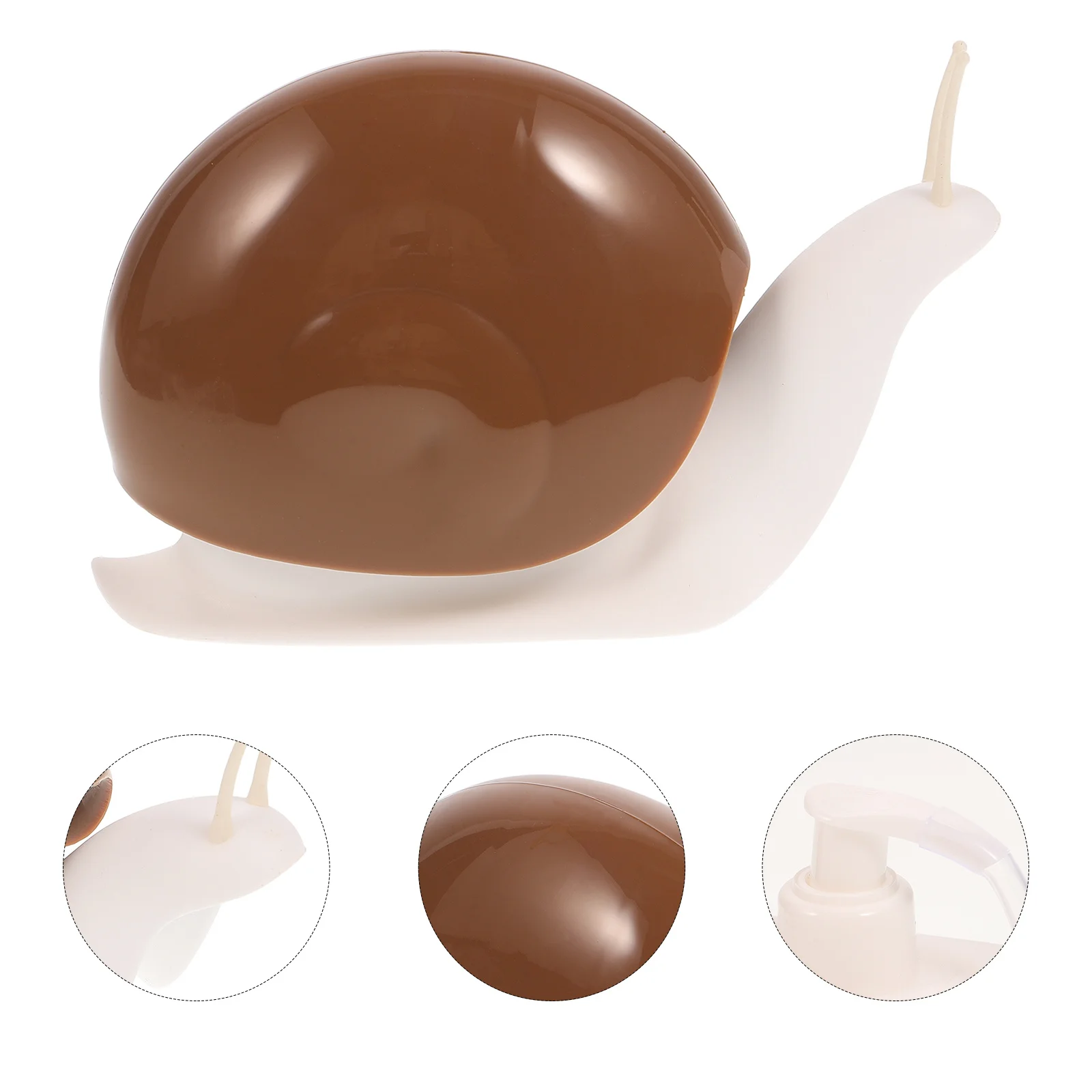 

Creative Snail Shampoo Dispenser Box Push Type Large Capacity Lightweight Plastic Bottle For Home Hotel Use Coffee Color