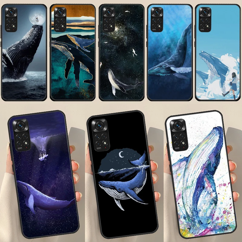 Whale Fish Wave Sea For Redmi Note 12 Pro Plus Cover For Redmi Note 10 8 9 11 Pro 12S 11S 10S 9S 9C 10C 12C Case