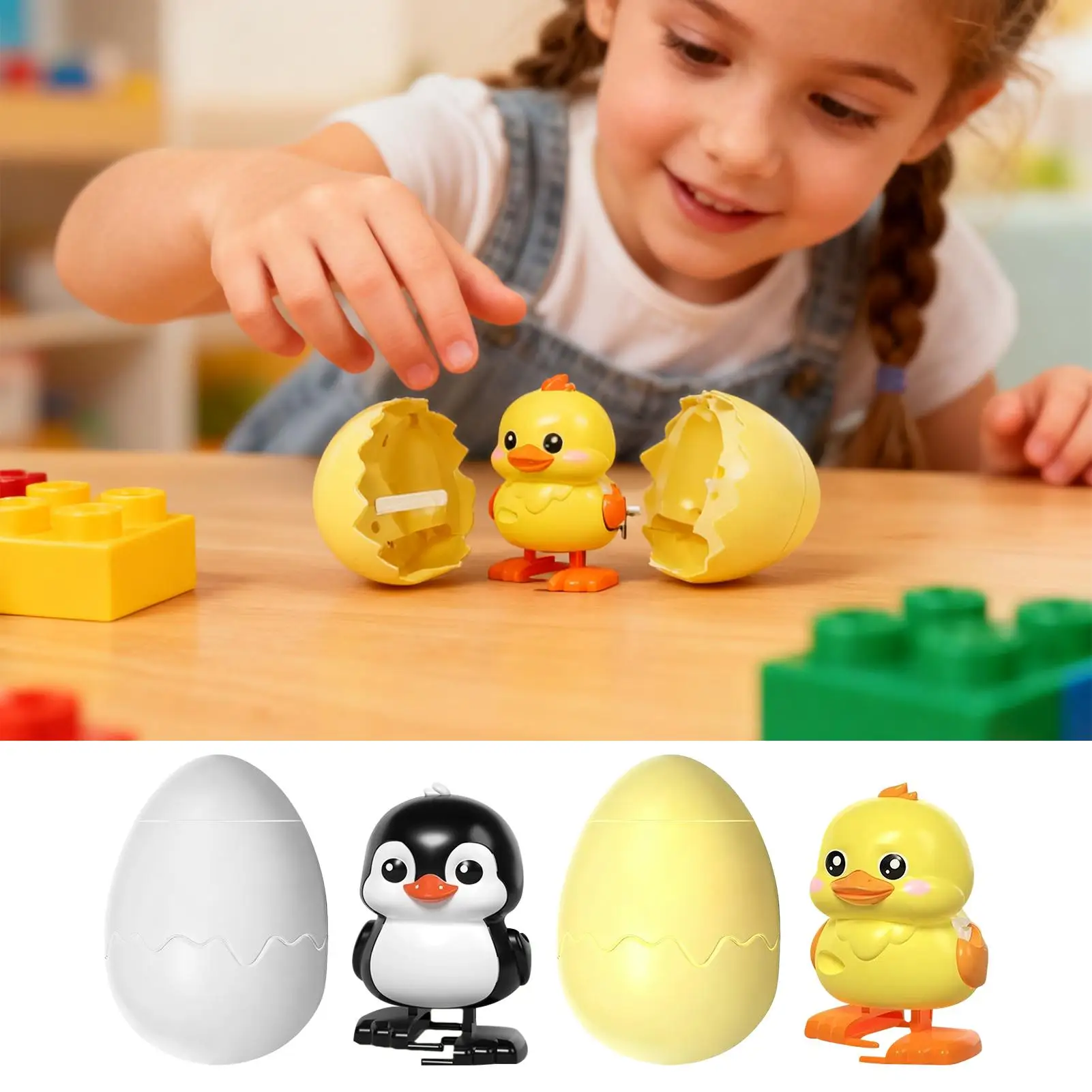 Wind Up Toys For Kids Cute Egg Shape Game Clockwork Windup Animals For Home Birthday School Desk Kids Boys Enthusiasts Fans