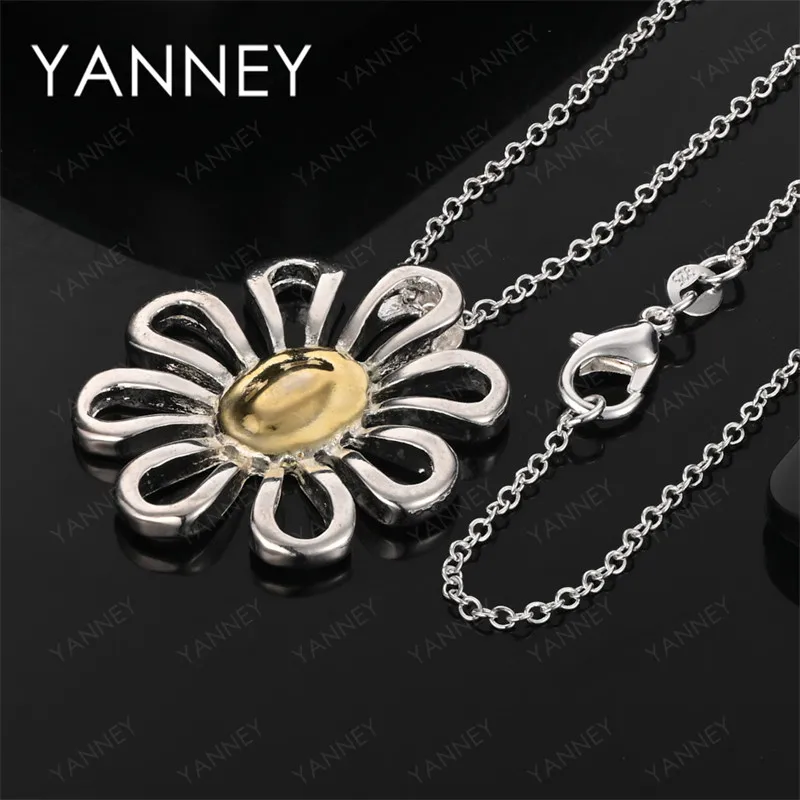 

925 Sterling Silver 16-30 Inch Exquisite Small Flower Necklace Women Party Wedding Luxury Gift Elegant
