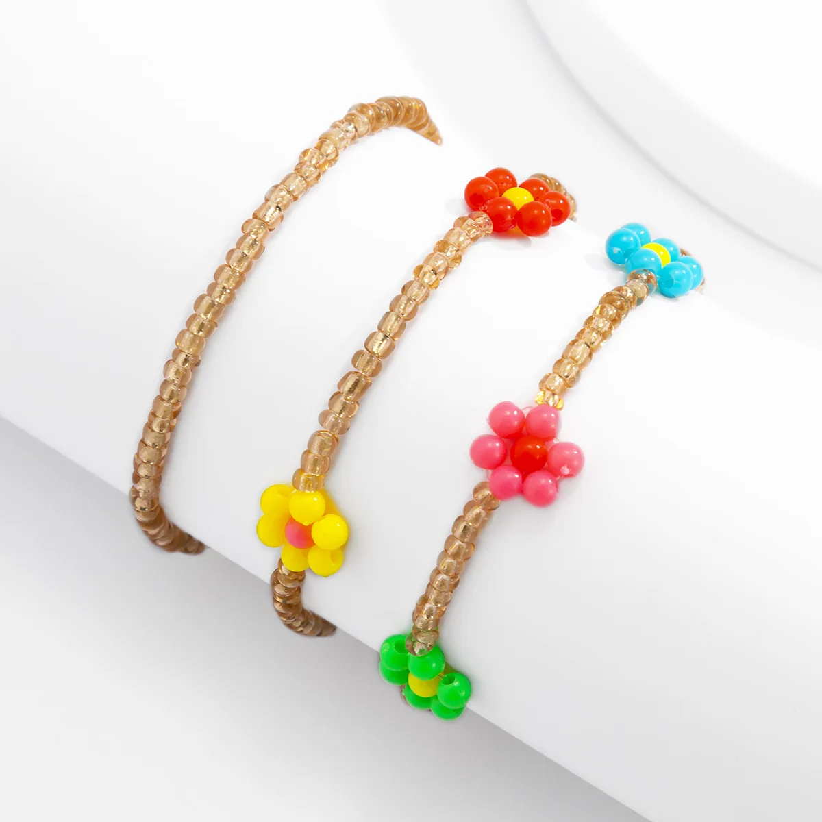 Bohemian Sweet Cool Colorful Small Flower Rice Bead Bracelet