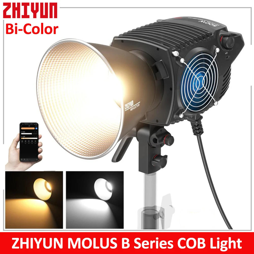 

ZHIYUN MOLUS B Series COB Video Light Bi-Color Video Lights Bluetooth Control Photography Lighting B100 B200 B300 B500