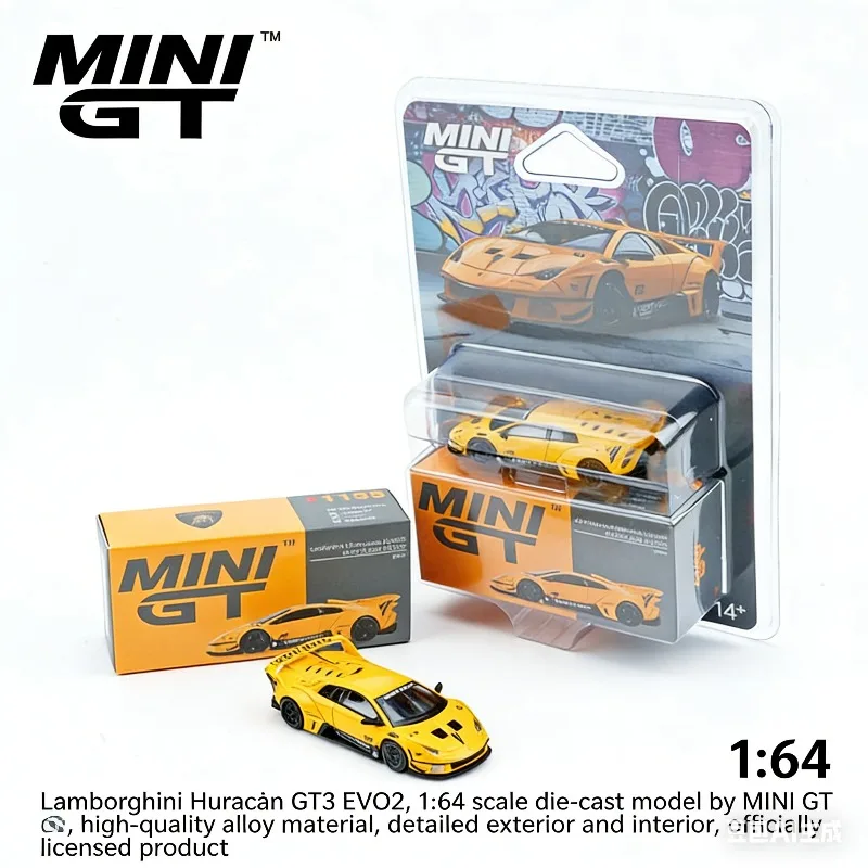

MINI GT 1:64 LB Lamborghini Murciello GT Evo, реалистичная статическая модель автомобиля из сплава, игрушка для мальчиков, коллекционный предмет для взрослых, предмет декора.