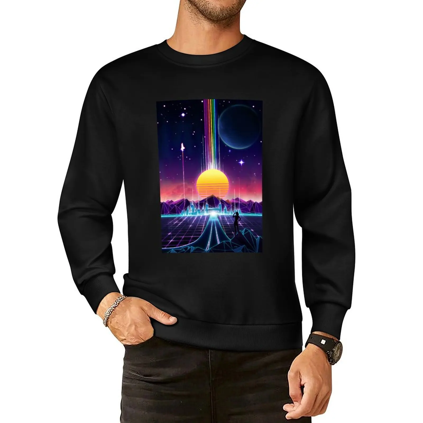 

Neon Sunrise Pullover Hoodie graphic t shirts men tracksuits streetwear men oversize sweatshirt