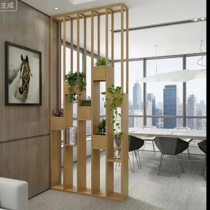 Nordic industrial style simple wrought iron office green plant flower stand decoration guest restaurant bar partition screen