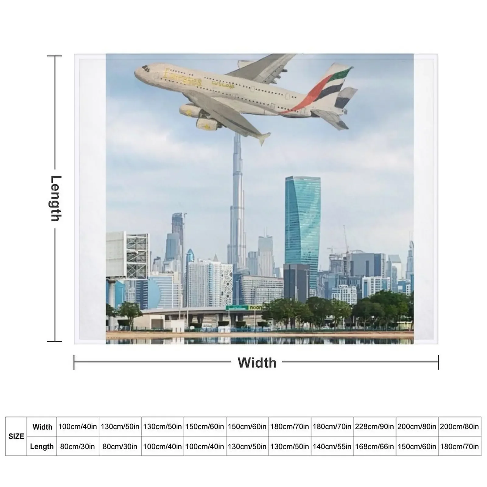 الإمارات ايرباص A380 تحلق فوق دبي رمي بطانية دافئة لفصل الشتاء البطانيات ل أريكة تتحول لسرير لحاف التخييم البطانيات