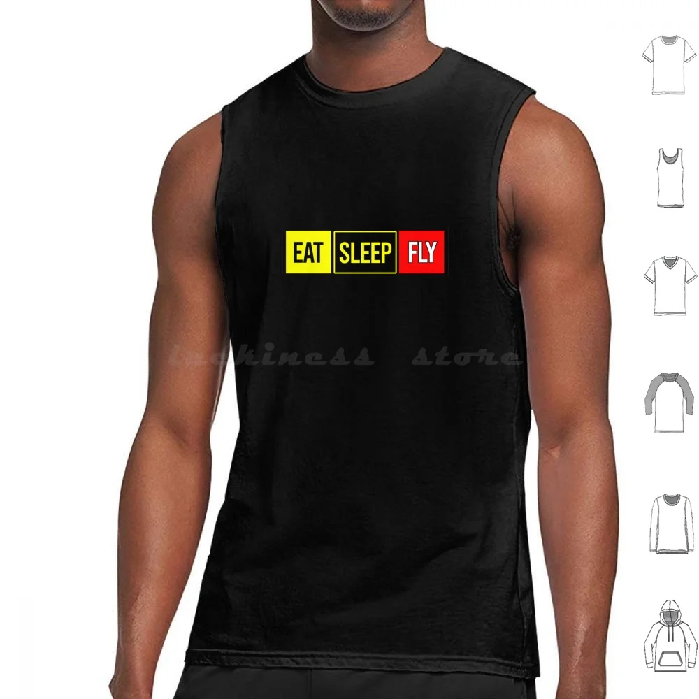 

Eat Sleep Fly Tank Tops Print Cotton Fly Flying Aviation Landing Takeoff Pilot Captain Plane Airplane Boeing Airbus