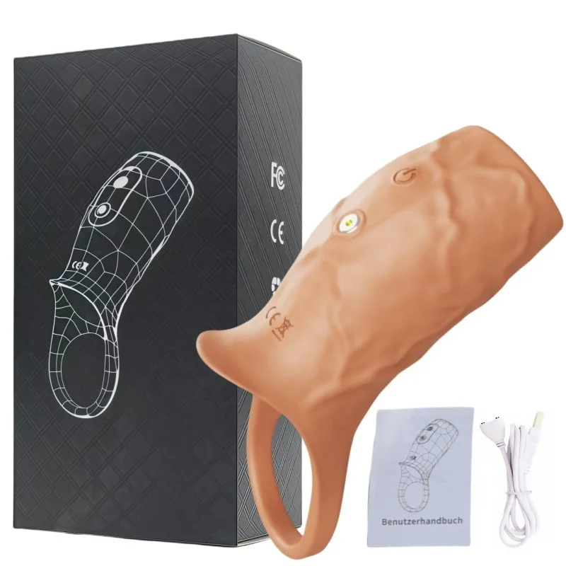 Vibrating Cock Ring Penis Sleeve 10 Vibrations Penis Extender Adult Sex Toys for Men Penis Testicles G Spot Stimulation