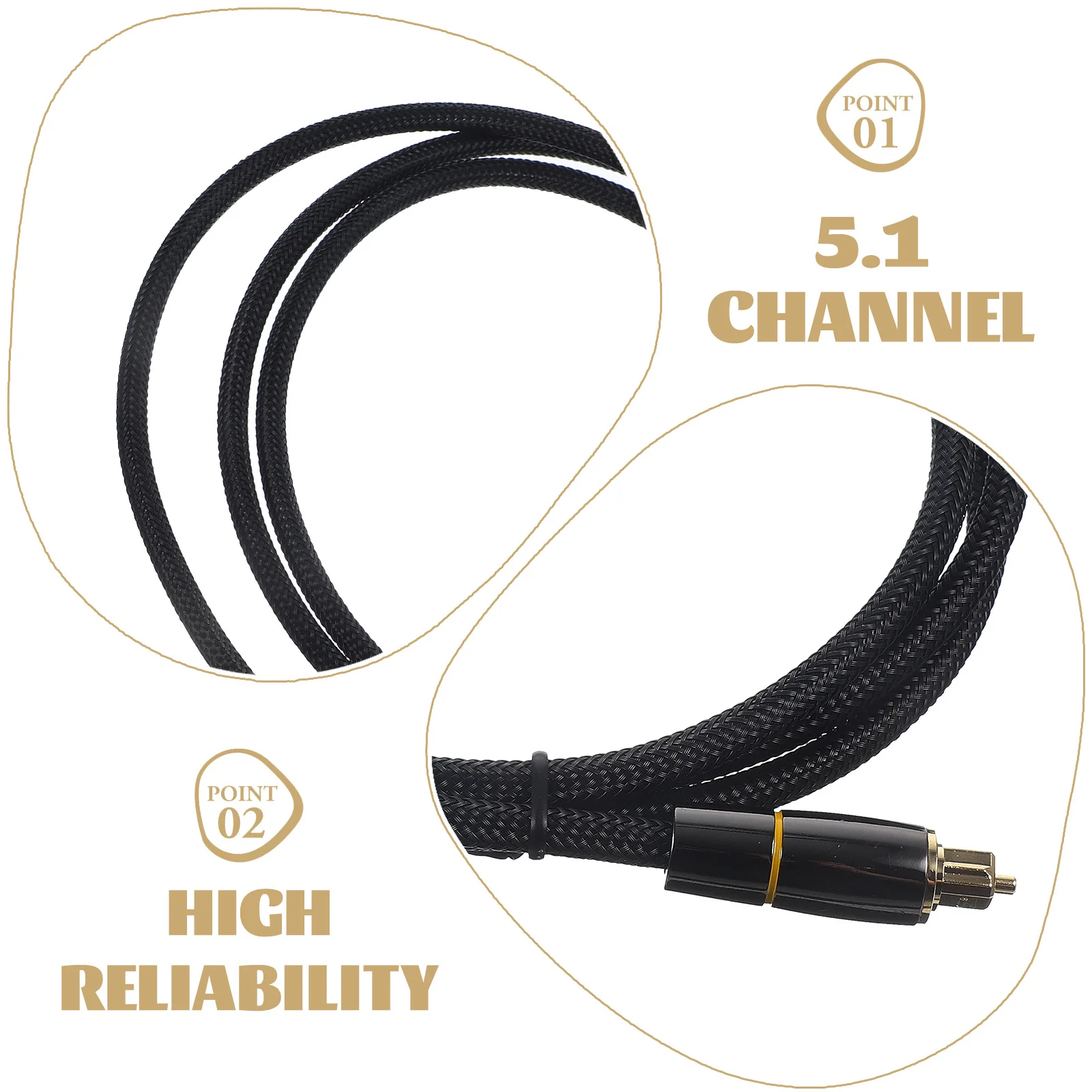 

Optical Audio Cable 1.5m Fiber Optical Cord Digital Audio Cable for Game Console Optic Male to Male Cord
