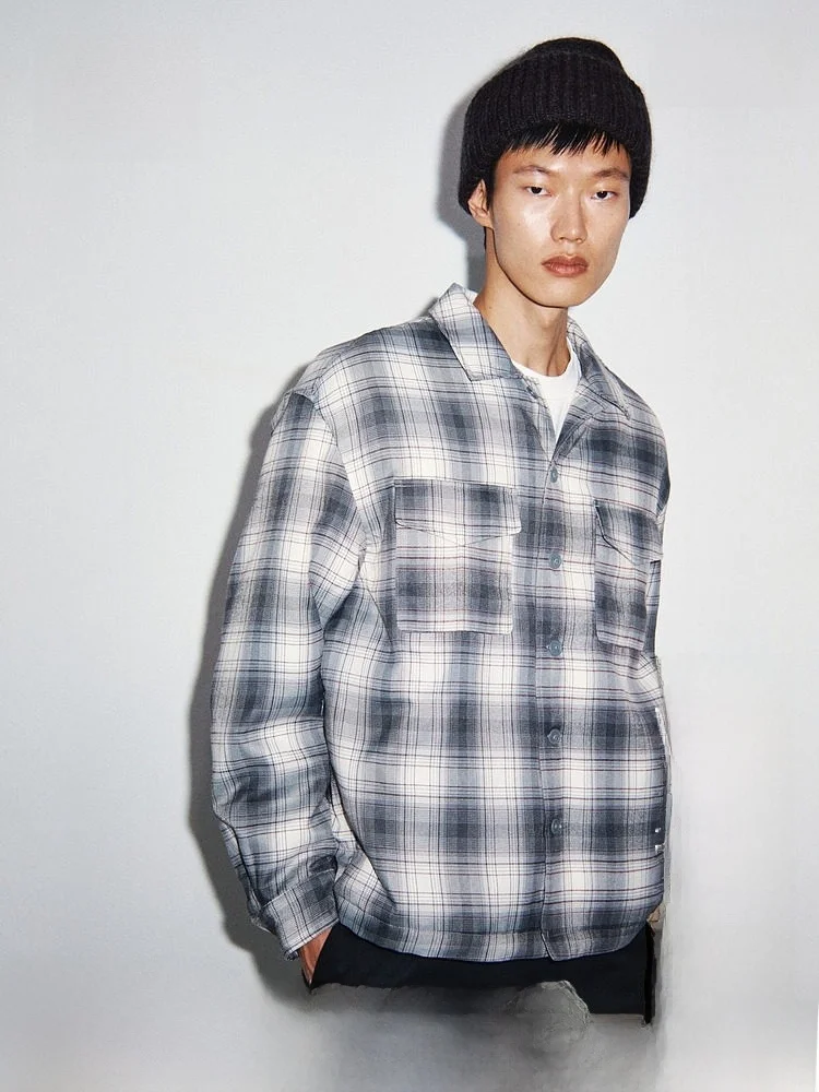 

H&M Men's Winter Jaet Sle irt Thin Polyester Fiber Regular Length Daily Wear Basic Mass Market 2025 Winter Collection