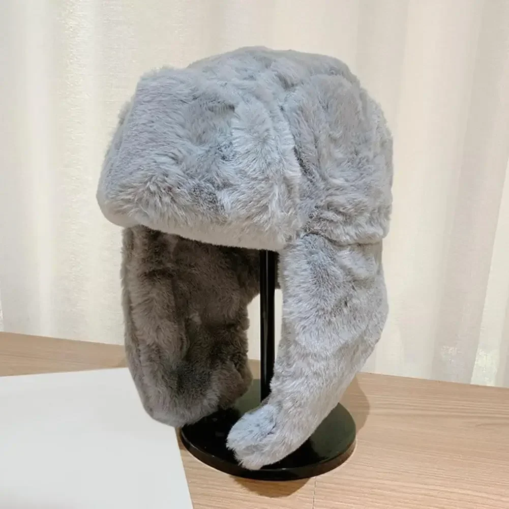 Plush Ear Flap หมวกฤดูหนาวผู้หญิงผู้ชาย Trend Bomber หมวกหมวกรัสเซียหมวกเกาหลีแฟชั่น Ushanka Earflap หมวกนักบิน gorras hombre