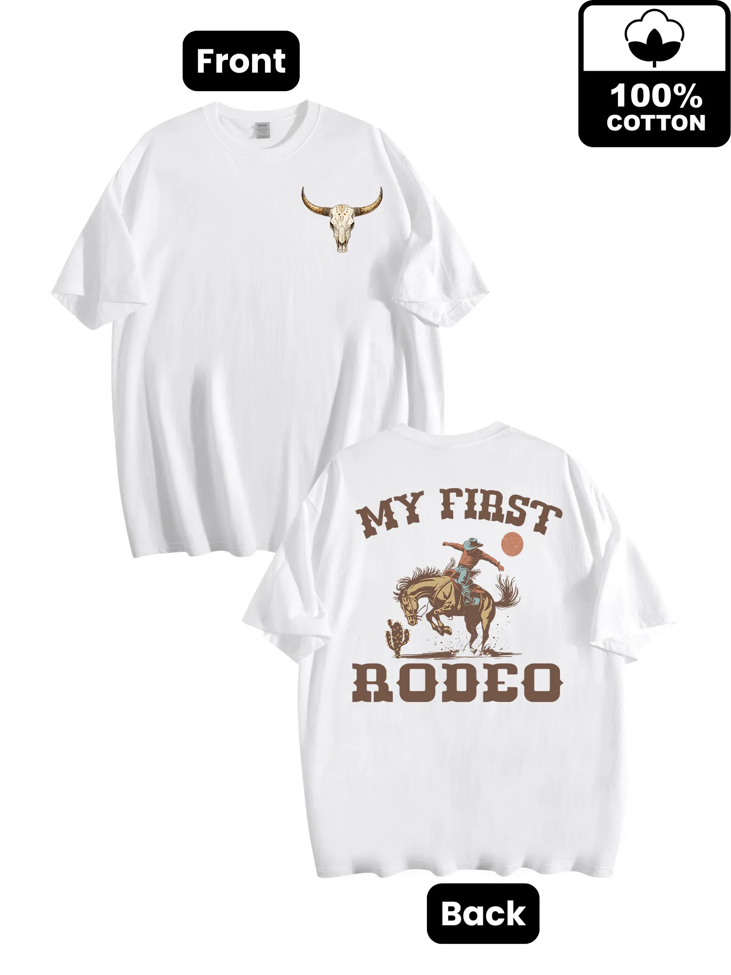 

Мужская повседневная футболка с принтом «Ковбойский первый родео» — мужские футболки с круглым вырезом с короткими рукавами, повседневная футболка из чистого хлопка