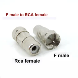 Adapter F Type Male Plug to RCA Female Jack TV Video Connector Coax Cable Straight RF Coaxial