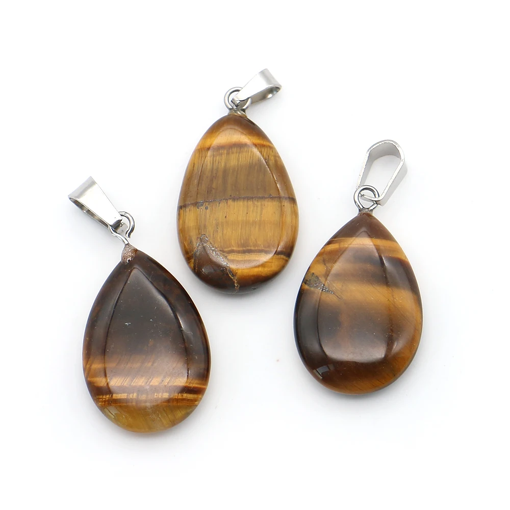

Natural Stone Polished Flat Teardrop-shaped Single-hole Melon Seed Clasp Loose Pendants DIY Necklace Earring Jewelry Accessories
