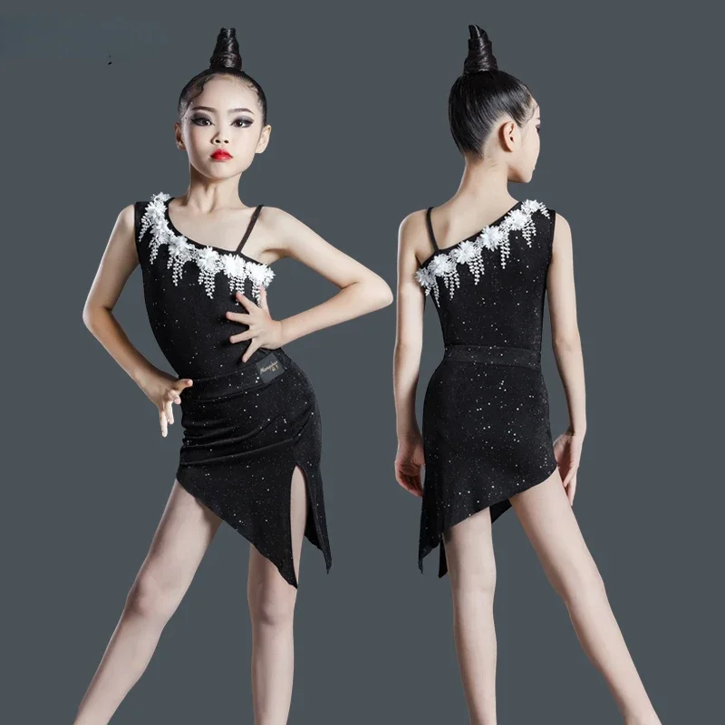 

Kids Latin Dance Dress Ballroom Tango Dresses Practice Clothes Children Latin Dance Salsa Costume Competition Dance Dresses