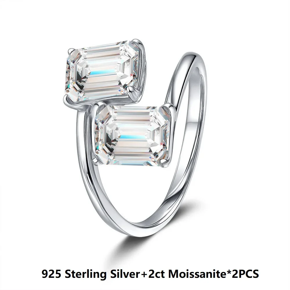 

Роскошное женское кольцо D Color Solitaire 2CT с муассанитом - свадебное обручальное кольцо и обручальное кольцо из стерлингового серебра 925 пробы, ювелирное изделие, подарок