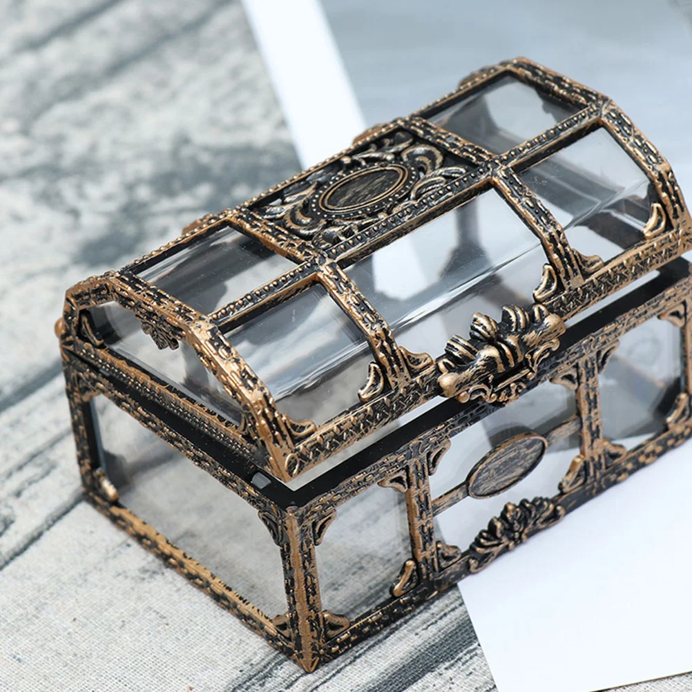 

2 шт., прозрачный драгоценный камень, винтажный шкатулка с сокровищами, органайзер для хранения, маленькая шкатулка для драгоценностей для детей, сувениры для вечеринок, декоративный подарок на память