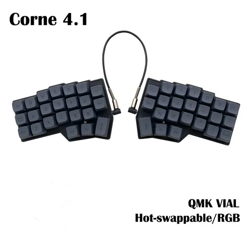 Imagen 1 del producto Corne V4.1 Split Ergonomics Teclado mecánico MX intercambiable en caliente con cable South RGB VIAL totalmente rogrammable