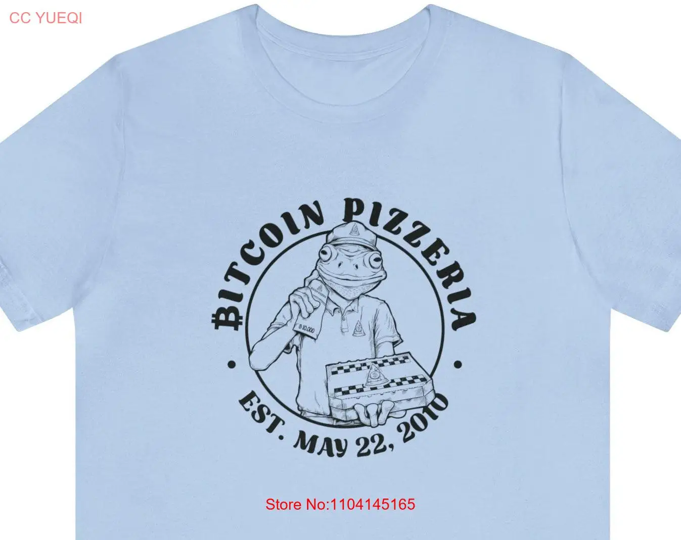 frog character delivering bitcoin pizza t shirt show your support and love for decentralized systems a zap design