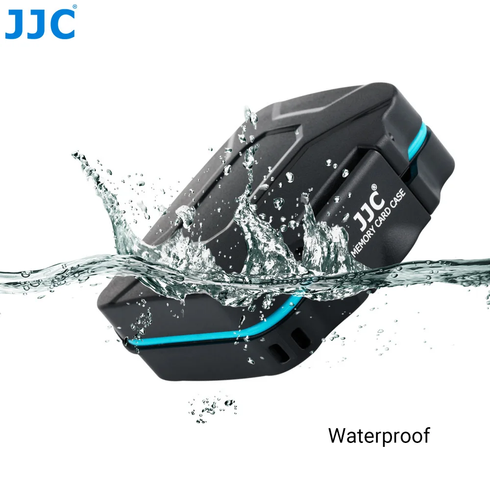 JJC SD Card Case Micro SD Card Holder with Card Removal Tool Hard Shell Waterproof Storage Box for 4 SD & 4 Micro SD/TF Cards