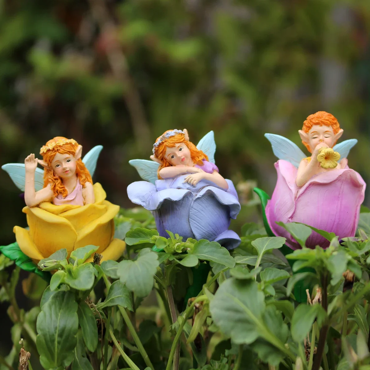 set of flower fairy inserts, resin crafts, flower pot and bonsai inserts, courtyard and garden decoration statue inserts