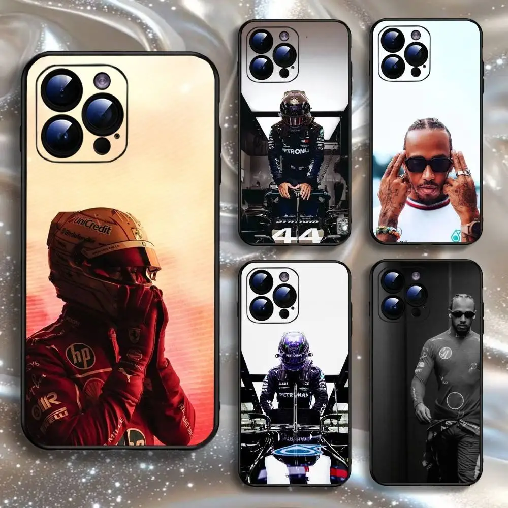 

L-Lewis H-Hamilton F1 Racing 44 Phone Case For iPhone16,15,14,13,12,11 Plus,Pro Max,XS,X,XR,SE,Mini,8,Soft Silicone Black Cover