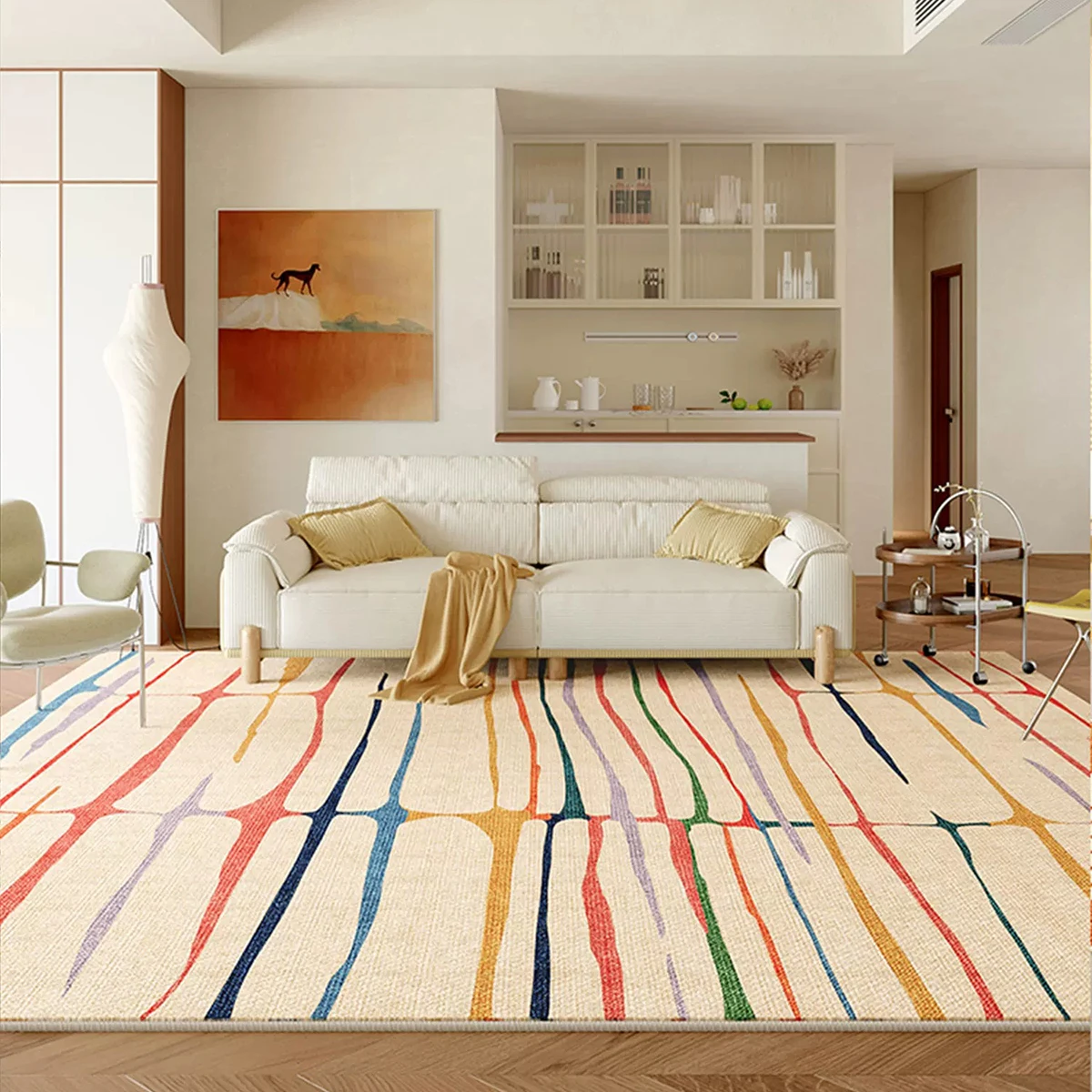 Dopamine Living Room Floor Mat Minimalist Light Luxury Large Area Carpet Bedroom Rug Waterproof Non-slip Coffee Tables Rugs 거실러그