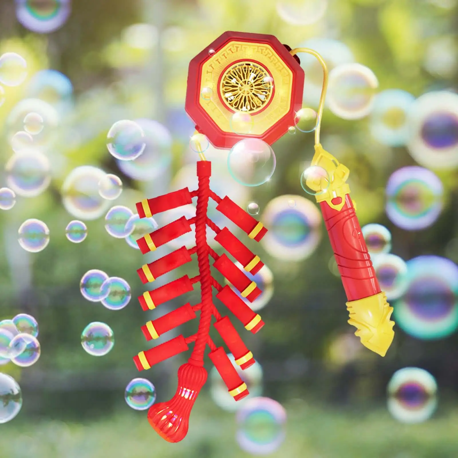 Electric Lantern Bubble Toy Backyard New Year Gift for Stocking Filler Celebration Family Game Entertainment New Year Present