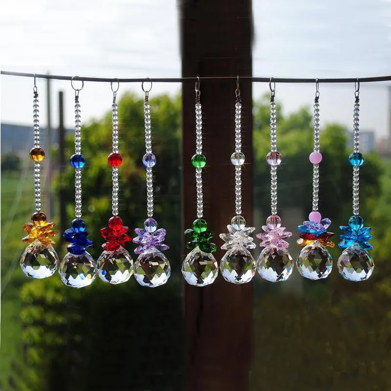 20mm Crystal Suncatcher Ball Prism Pendant Window Sun Catchers Chandelier Pendants Lighting Lamp Parts Curtain Hanging Ornament