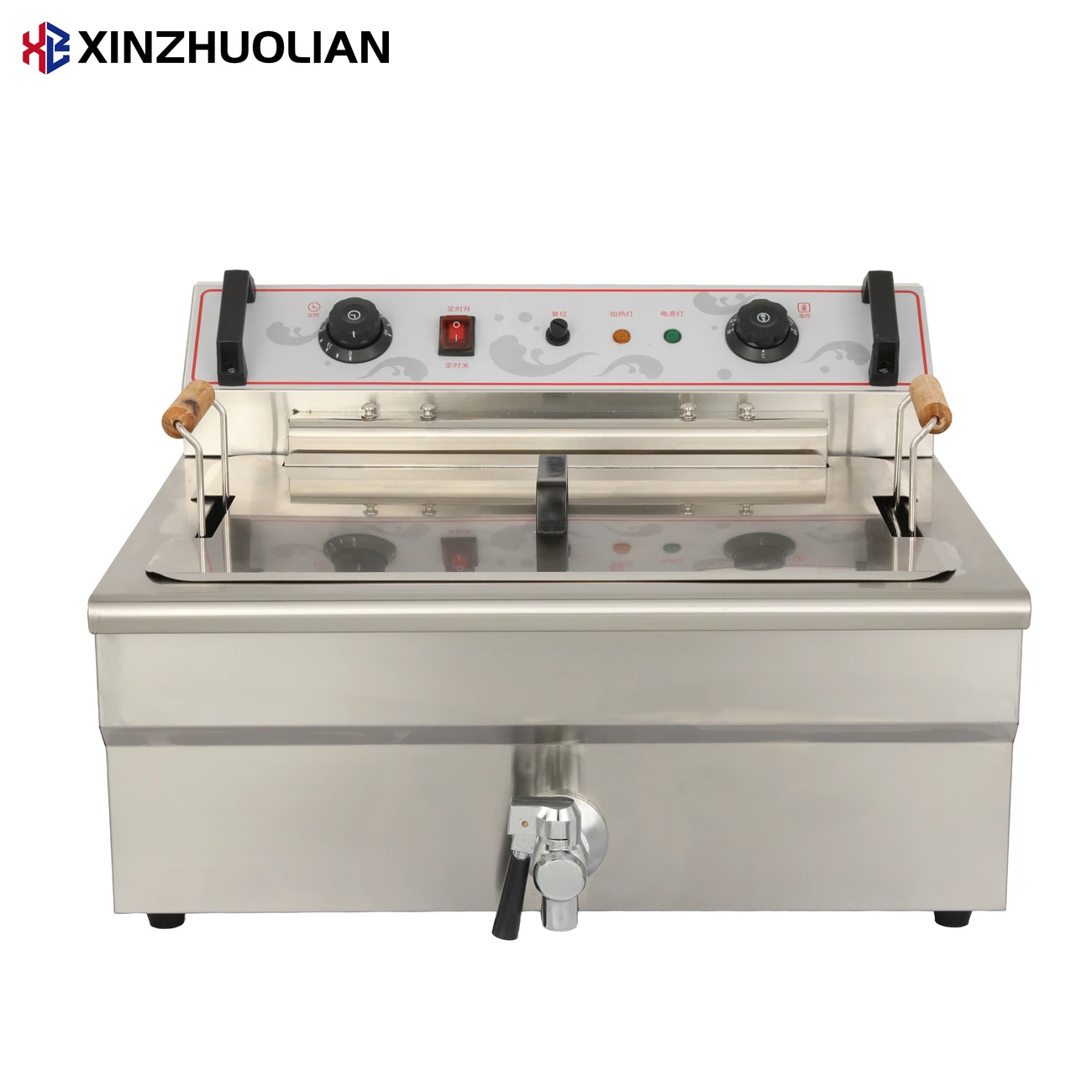 Large Commercial Stainless Steel Electric Countertop Donut 30L Deep Fryer Single Tank for Restaurant Equipment