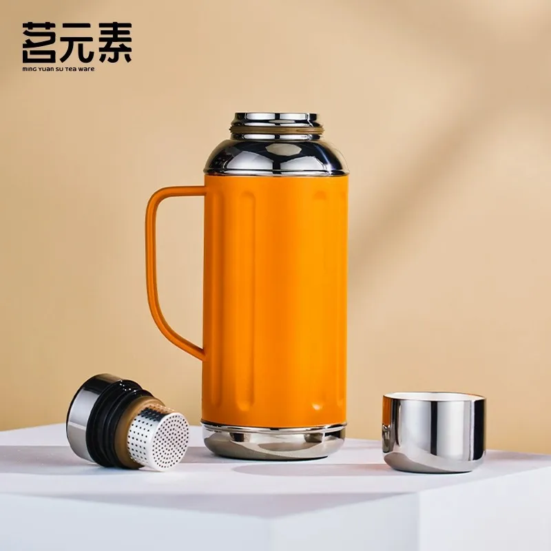 High-grade Insulated Teapot with Silver Wall Inner Tank,Vacuum Heat Lock Cold,Intelligent Temperature Measuring,Water Bottle,1L