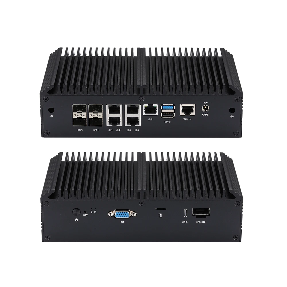 Mini PC Q20300G9-S10 Series CPU Atom C3758R C3558R C3758, 10G SFP+/ 2.5G LAN/ Console/ VGA, Qotom Mini Server/ Router Firewall