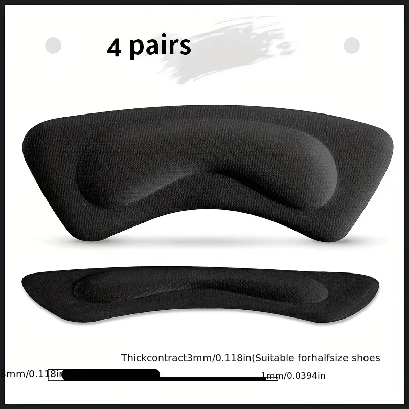 

4 Pairs Heel Protection Stickers High Heels Adhesive Pad Patch Anti Wear Non Slip Liner Grip Foot Care Shoe Inserts