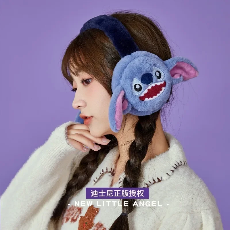 Stitch Disney Earmuffs Kawaii Winter Accessories Keep Warm Plush Earmuffs Cute Lilo & Stitch Ear Muffs Kids Cartoon Tab Earmuffs