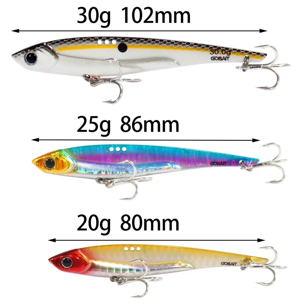 VIB Fishing Lure 20g 25g 30g Metal Jig Sinking Spinning Blade Cast Pesca Treble Hooks VIBRATION Tackle Vibetion Artificial Bait