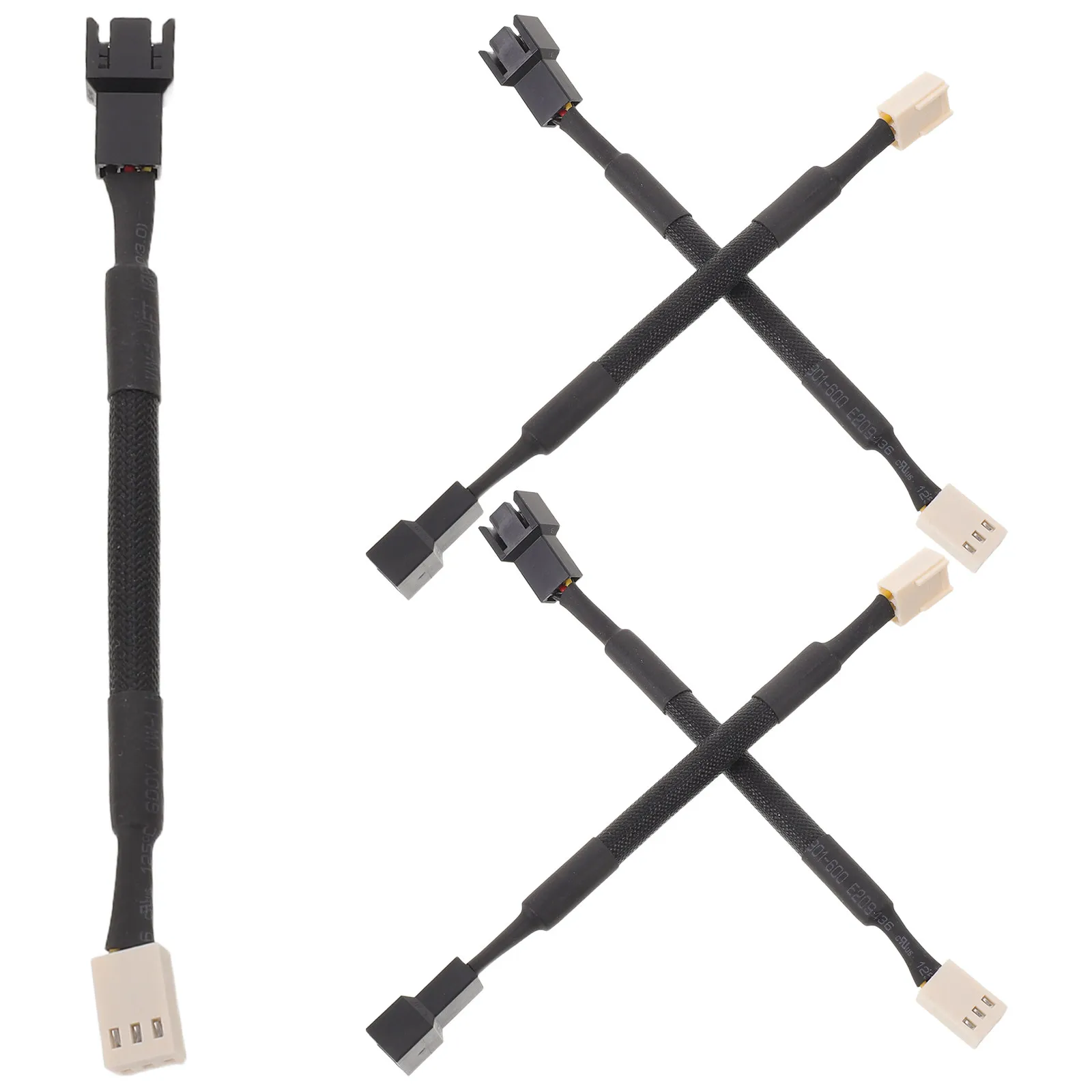 5Pcs 3 Pin Pc Fan Extension Cable Noise Reduction Speed Reducer for Quiet Case Fan CPU Cooler Gaming Desktop Build