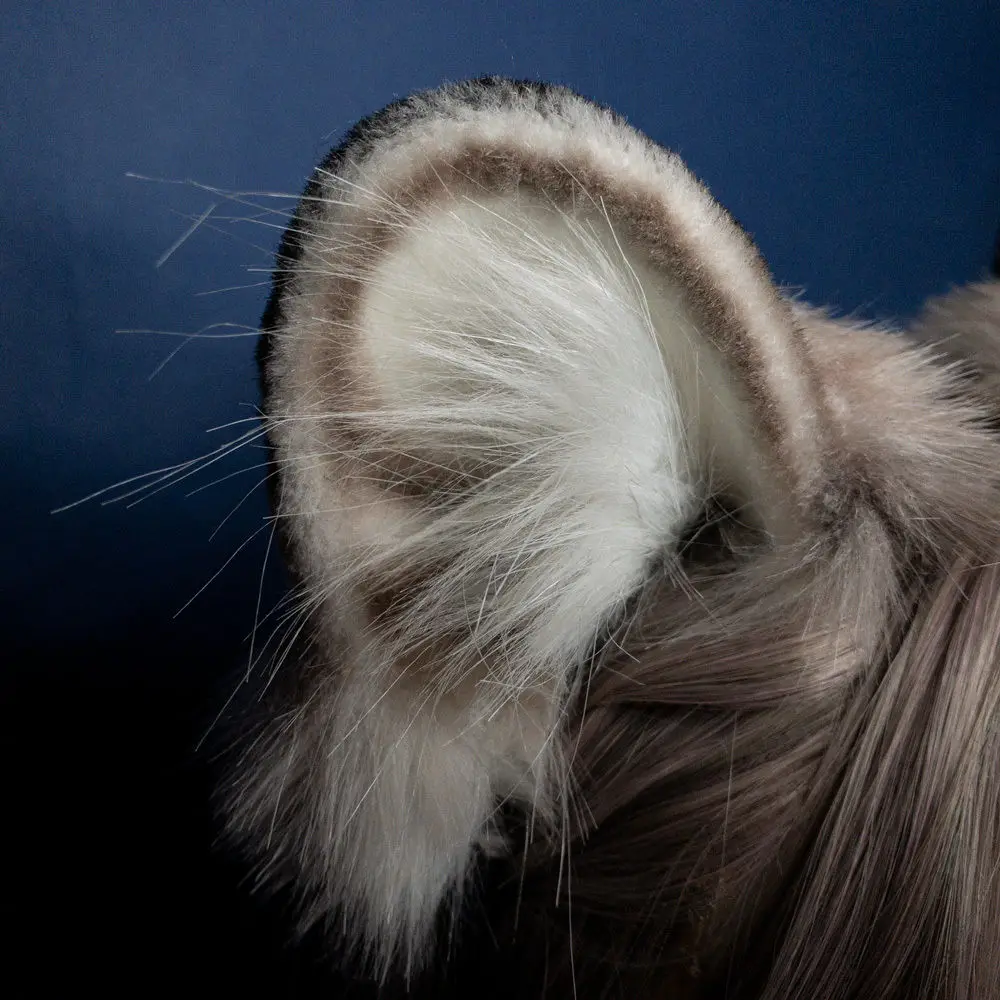 Sneeuwluipaard oren beest oren hoofdtooi Lolita handgemaakte schattige cosplay haarspeld kc hoofdband dual-purpose origineel