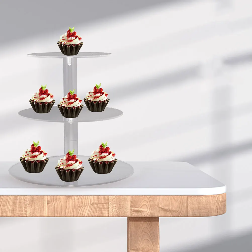 

3 Tier Cake Stand Multi Layer Acrylic Dessert Display Holder For Cupcakes Wedding Party Supplies Clear Desktop Tiered Stand
