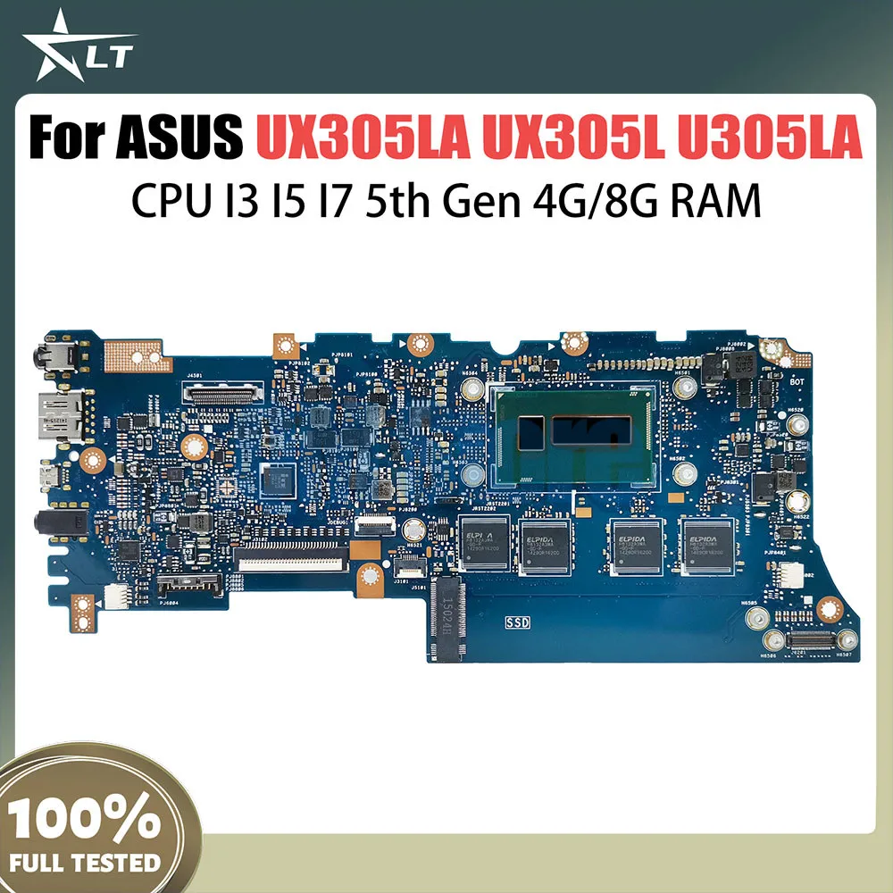 UX305LA Mainboard For ASUS Zenbook UX305L U305L Laptop Motherboard CPU I3 I5 I7 5th Gen 4G 8G RAM