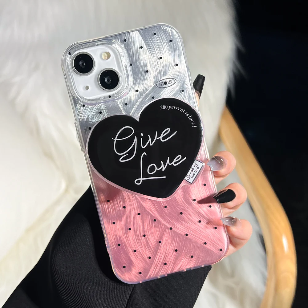 Luxury Love Heart Phone Case For iPhone 16 Pro Max Funda iPhone 11 13 15 12 14 Plus 16promax 15promax 14promax Soft IMD Covers image 5